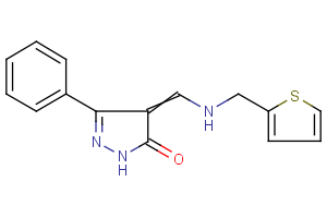 (4E)-3-phenyl-4-{[(thiophen-2-ylmethyl)amino]methylidene}-4,5-dihydro-1H-pyrazol-5-one