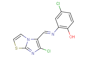 4-chloro-2-{[(6-chloroimidazo[2,1-b][1,3]thiazol-5-yl)methylene]amino}benzenol
