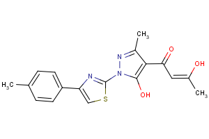 3-hydroxy-1-{5-hydroxy-3-methyl-1-[4-(4-methylphenyl)-1,3-thiazol-2-yl]-1H-pyrazol-4-yl}-2-buten-1-one