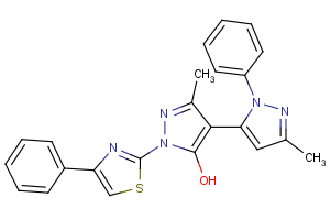 3,3′-Dimethyl-1-(4-pheny-2-thiazolyl)-1′-phenyl-5-hydroxy[4,5′]-bipyrazol