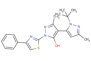 1-(4-Phenyl-2-thiazolyl)-1-tert-butyl-3,3′-dimethyl-5-hydroxy[4,5′]-bipyrazol