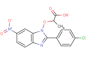 2-{[2-(4-chlorophenyl)-6-nitro-1H-1,3-benzimidazol-1-yl]oxy}propanoic acid