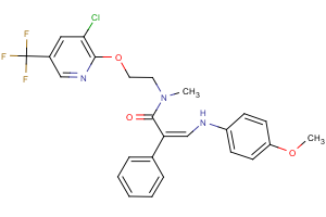 N-(2-{[3-chloro-5-(trifluoromethyl)-2-pyridinyl]oxy}ethyl)-3-(4-methoxyanilino)-N-methyl-2-phenylacrylamide