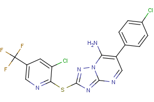 6-(4-chlorophenyl)-2-{[3-chloro-5-(trifluoromethyl)-2-pyridinyl]sulfanyl}[1,2,4]triazolo[1,5-a]pyrimidin-7-amine