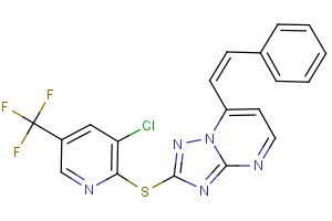 2-{[3-chloro-5-(trifluoromethyl)-2-pyridinyl]sulfanyl}-7-styryl[1,2,4]triazolo[1,5-a]pyrimidine