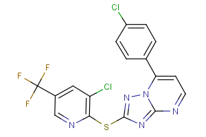 7-(4-chlorophenyl)-2-{[3-chloro-5-(trifluoromethyl)-2-pyridinyl]sulfanyl}[1,2,4]triazolo[1,5-a]pyrimidine