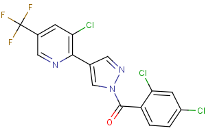 {4-[3-chloro-5-(trifluoromethyl)-2-pyridinyl]-1H-pyrazol-1-yl}(2,4-dichlorophenyl)methanone