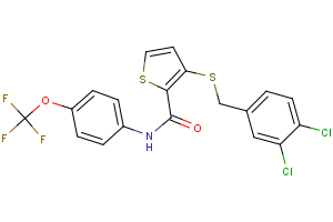3-[(3,4-dichlorobenzyl)sulfanyl]-N-[4-(trifluoromethoxy)phenyl]-2-thiophenecarboxamide