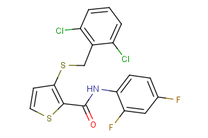 3-[(2,6-dichlorobenzyl)sulfanyl]-N-(2,4-difluorophenyl)-2-thiophenecarboxamide