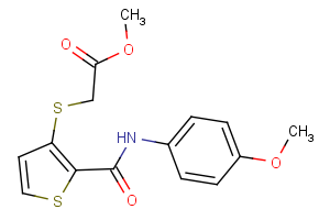 methyl 2-({2-[(4-methoxyanilino)carbonyl]-3-thienyl}sulfanyl)acetate