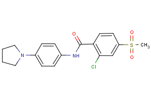 2-chloro-4-(methylsulfonyl)-N-[4-(1-pyrrolidinyl)phenyl]benzenecarboxamide