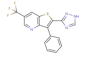 3-phenyl-2-(1H-1,2,4-triazol-3-yl)-6-(trifluoromethyl)thieno[3,2-b]pyridine