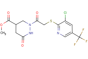 methyl 2-(2-{[3-chloro-5-(trifluoromethyl)-2-pyridinyl]sulfanyl}acetyl)-6-oxohexahydro-4-pyridazinecarboxylate