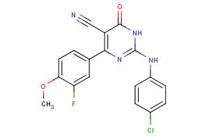 2-[(4-chlorophenyl)amino]-4-(3-fluoro-4-methoxyphenyl)-6-oxo-1,6-dihydropyrimidine-5-carbonitrile