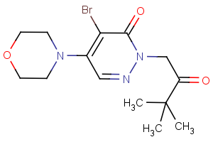 4-bromo-2-(3,3-dimethyl-2-oxobutyl)-5-morpholino-3(2H)-pyridazinone