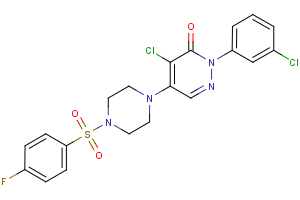 4-chloro-2-(3-chlorophenyl)-5-{4-[(4-fluorophenyl)sulfonyl]piperazino}-3(2H)-pyridazinone