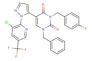 1-benzyl-5-{1-[3-chloro-5-(trifluoromethyl)-2-pyridinyl]-1H-pyrazol-5-yl}-3-(4-fluorobenzyl)-2,4(1H,3H)-pyrimidinedione