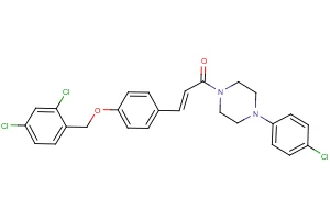 (E)-1-[4-(4-chlorophenyl)piperazino]-3-{4-[(2,4-dichlorobenzyl)oxy]phenyl}-2-propen-1-one