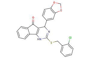 4-(1,3-benzodioxol-5-yl)-2-[(2-chlorobenzyl)sulfanyl]-1,4-dihydro-5H-indeno[1,2-d]pyrimidin-5-one