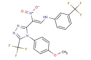 N-{2-[4-(4-methoxyphenyl)-5-(trifluoromethyl)-4H-1,2,4-triazol-3-yl]-2-nitrovinyl}-3-(trifluoromethyl)aniline