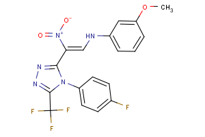 N-{2-[4-(4-fluorophenyl)-5-(trifluoromethyl)-4H-1,2,4-triazol-3-yl]-2-nitrovinyl}-3-methoxyaniline
