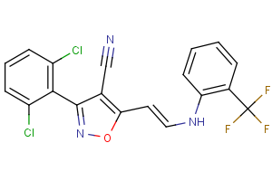 3-(2,6-dichlorophenyl)-5-{2-[2-(trifluoromethyl)anilino]vinyl}-4-isoxazolecarbonitrile