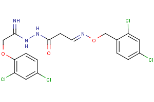 3-{[(2,4-dichlorobenzyl)oxy]imino}-N’-[2-(2,4-dichlorophenoxy)ethanimidoyl]propanohydrazide