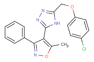 3-[(4-chlorophenoxy)methyl]-5-(5-methyl-3-phenyl-4-isoxazolyl)-4H-1,2,4-triazole