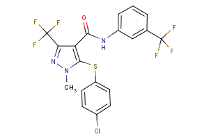 5-[(4-chlorophenyl)sulfanyl]-1-methyl-3-(trifluoromethyl)-N-[3-(trifluoromethyl)phenyl]-1H-pyrazole-4-carboxamide