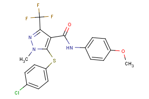 5-[(4-chlorophenyl)sulfanyl]-N-(4-methoxyphenyl)-1-methyl-3-(trifluoromethyl)-1H-pyrazole-4-carboxamide