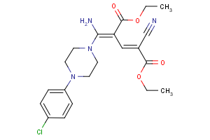 diethyl 4-{amino[4-(4-chlorophenyl)piperazino]methylene}-2-cyano-2-pentenedioate