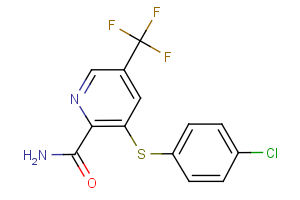 3-[(4-chlorophenyl)sulfanyl]-5-(trifluoromethyl)-2-pyridinecarboxamide