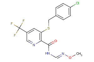 3-[(4-chlorobenzyl)sulfanyl]-N-[(methoxyimino)methyl]-5-(trifluoromethyl)-2-pyridinecarboxamide
