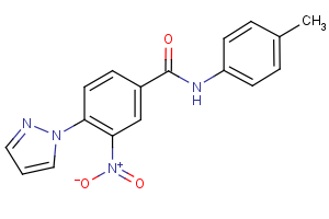 N-(4-methylphenyl)-3-nitro-4-(1H-pyrazol-1-yl)benzenecarboxamide