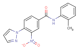 N-(2-methylphenyl)-3-nitro-4-(1H-pyrazol-1-yl)benzenecarboxamide