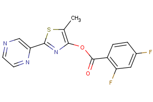 5-methyl-2-(2-pyrazinyl)-1,3-thiazol-4-yl 2,4-difluorobenzenecarboxylate