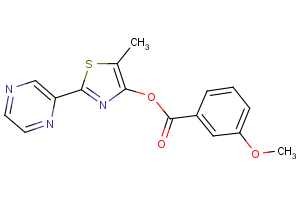 5-methyl-2-(2-pyrazinyl)-1,3-thiazol-4-yl 3-methoxybenzenecarboxylate