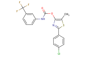 2-(4-chlorophenyl)-5-methyl-1,3-thiazol-4-yl N-[3-(trifluoromethyl)phenyl]carbamate