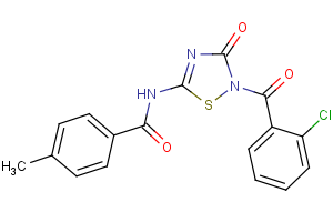 N-[2-(2-chlorobenzoyl)-3-oxo-2,3-dihydro-1,2,4-thiadiazol-5-yl]-4-methylbenzenecarboxamide