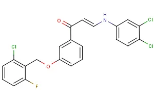 (E)-1-{3-[(2-chloro-6-fluorobenzyl)oxy]phenyl}-3-(3,4-dichloroanilino)-2-propen-1-one
