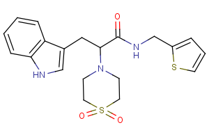 2-(1,1-dioxo-1lambda~6~,4-thiazinan-4-yl)-3-(1H-indol-3-yl)-N-(2-thienylmethyl)propanamide