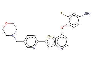 3-fluoro-4-((2-(5-(morpholinomethyl)pyridin-2-yl)thieno[3,2-b]pyridin-7-yl)oxy)aniline