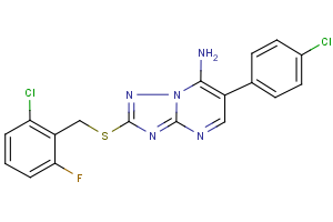 2-[(2-chloro-6-fluorobenzyl)sulfanyl]-6-(4-chlorophenyl)[1,2,4]triazolo[1,5-a]pyrimidin-7-amine
