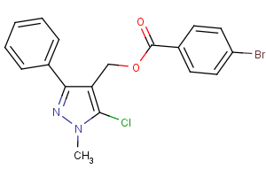 (5-chloro-1-methyl-3-phenyl-1H-pyrazol-4-yl)methyl 4-bromobenzenecarboxylate