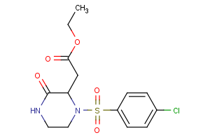 ethyl 2-{1-[(4-chlorophenyl)sulfonyl]-3-oxo-2-piperazinyl}acetate