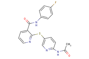 2-{[6-(acetylamino)-3-pyridinyl]sulfanyl}-N-(4-fluorophenyl)nicotinamide