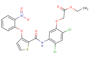 ethyl 2-[2,4-dichloro-5-({[3-(2-nitrophenoxy)-2-thienyl]carbonyl}amino)phenoxy]acetate