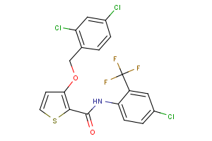 N-[4-chloro-2-(trifluoromethyl)phenyl]-3-[(2,4-dichlorobenzyl)oxy]-2-thiophenecarboxamide