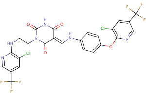 1-(2-{[3-chloro-5-(trifluoromethyl)-2-pyridinyl]amino}ethyl)-5-[(4-{[3-chloro-5-(trifluoromethyl)-2-pyridinyl]oxy}anilino)methylene]-2,4,6(1H,3H,5H)-pyrimidinetrione