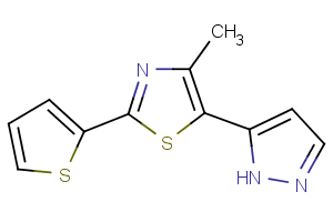 4-methyl-5-(1H-pyrazol-5-yl)-2-(thiophen-2-yl)-1,3-thiazole